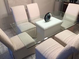 Contemporary Glass Top Dining table & 6 chairs