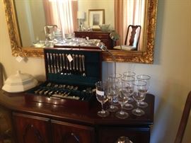 Noritaki 'Paris" stems                                                                         
64 pc. Towle "Santa Barbara" w/chest  