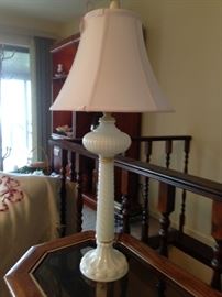 Westmoreland Glass swirl base lamp