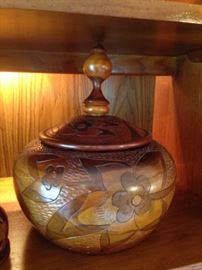 vintage carved Thai offering bowl