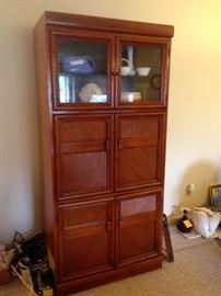 oak finish wall unit