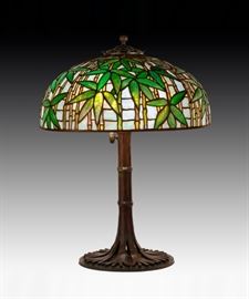 Tiffany Studios, New York,"Bamboo" Table Lamp
