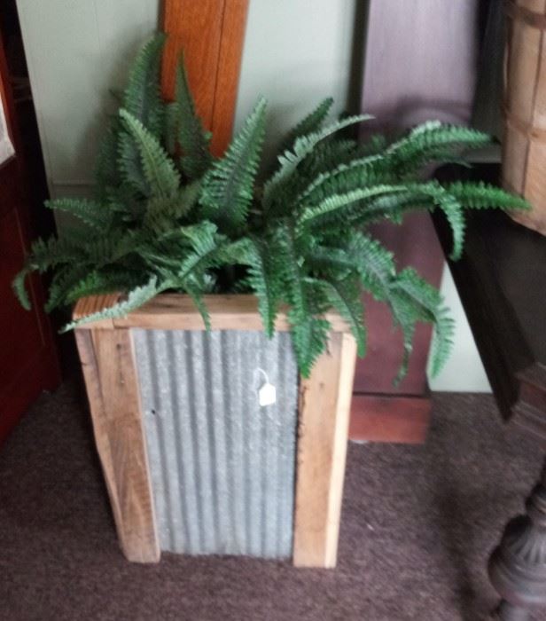 WOOD AND METAL LARGE PLANTER.
THERE ARE 2 OF THESE.