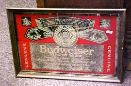MIRRORED BUDWEISER BEER SIGN