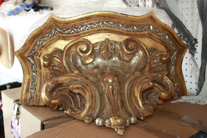 Gold and Silver Leaf Shelf Sconce 24" X 13" X 12" Spanish Colonial Design