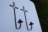 Wrought Iron wall munt candlesticks