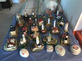 Danbury mint lighthouses and heritage music boxes