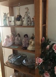 Large oak shelf,Heritage doll music houses, more Princess House