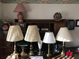 Lamps and desk