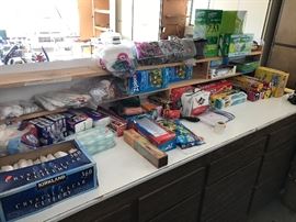 Various positions paper and plastic kitchen supplies