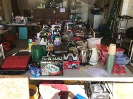 Kitchen items, irons, food storage