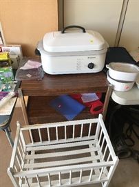 Roaster, baby doll crib, rolling cart