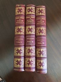 3 volumes set- The History of Indian Tribes of North America, 1854.  Octavo size