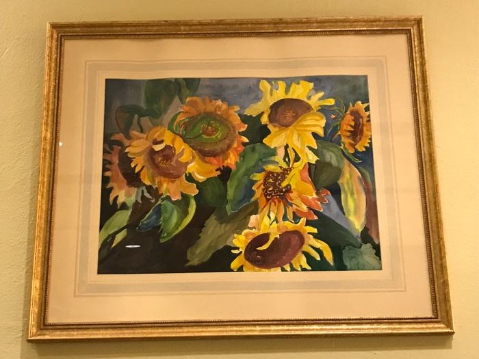 Sunflower watercolor by Edwina Goodman 
