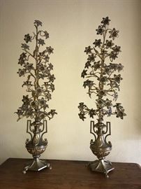 antique Ormulu 40" floral candelabra