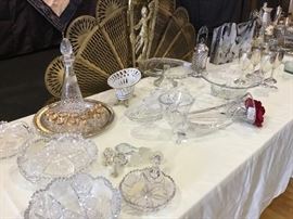 brilliant cut glass, brass fireplace fan