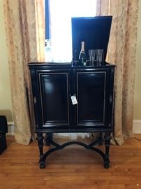 Black lacquer bar cabinet