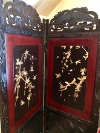 antique mother of pearl inlay screen