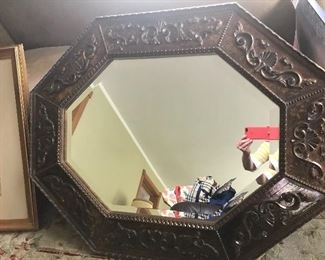 Large metal mirror
