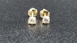 14K gold and diamond earrings