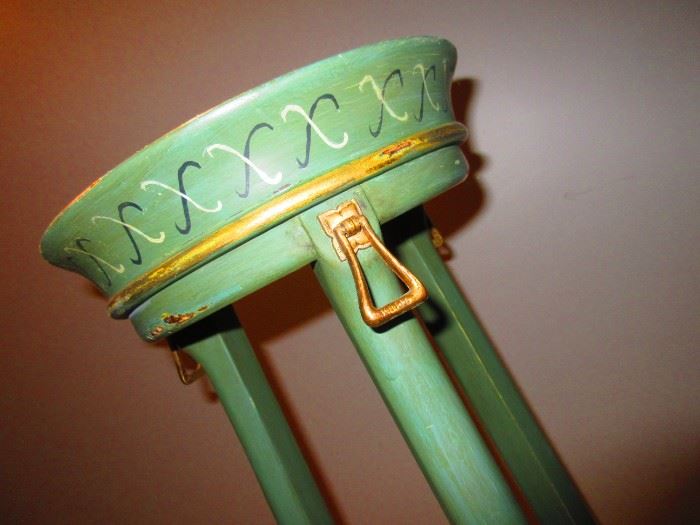 Detail of hand-painted plant stand