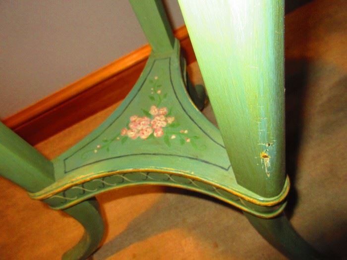 Detail of hand-painted plant stand