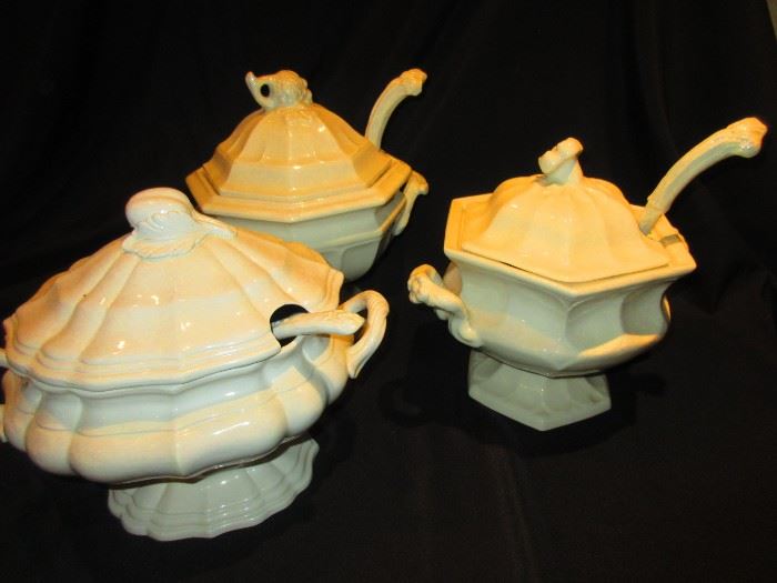 Group of ironstone tureens including Red Cliff