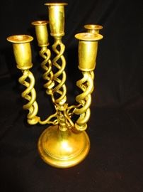 Brass barley twist candlesticks