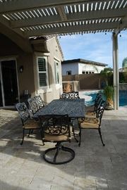 LARGE PATIO TABLE WITH 8 CHAIRS