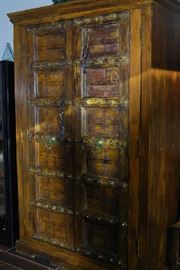 STUNNING RUSTIC ARMOIRE WITH HANDCARVED MESQUITE DOORS
