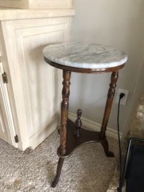Marble top pedestal table