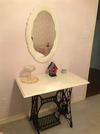 Singer sewing table legs with marble top
