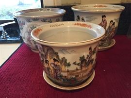 Asian inspired pottery.