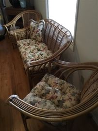 Bamboo bench and matching chairs