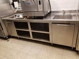 Stainless Steel Table With 2 Sinks