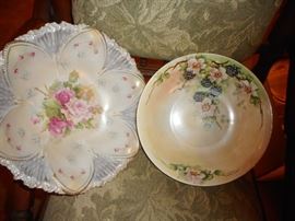 Various Bavaria , Limoges, Hand Painted Bowls, Plates