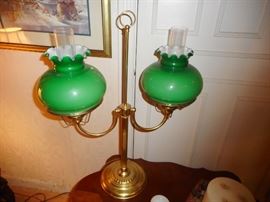 Vintage  Double Globe Hurricane Table Lamp, 