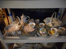 Vintage Lefton Rose Chintz Luncheon Snack Set