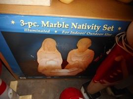 3 Pc Marble Nativity Set/Box