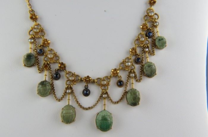 Early Scarab Gold Necklace