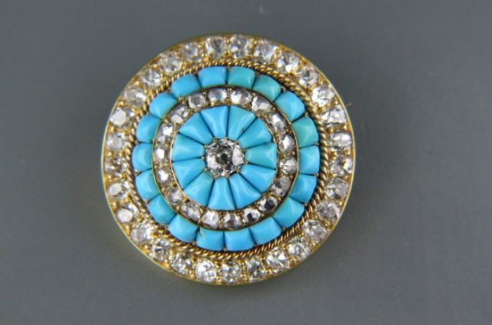Turquoise Diamond Pin