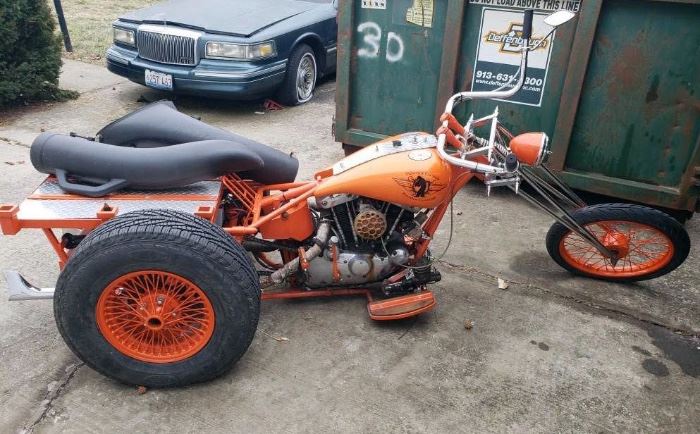 Custom chopper motorcycle trike