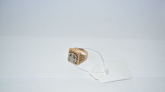 Antique 10K gold Masonic ring