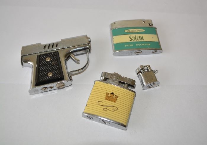 Vintage cigarette lighters, advertising, Japan