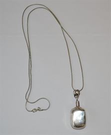 Taxco Sterling perfume locket on sterling chain