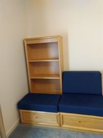 Child's Bedroom furniture Bookshelf with attached drawer and cushion 