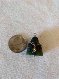 Jade and Diamond Buddha Pendant 