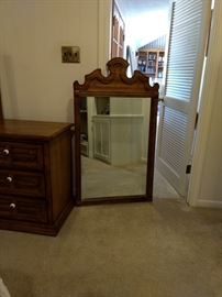 Bassett Furniture Dresser Mirror Mid Century 
