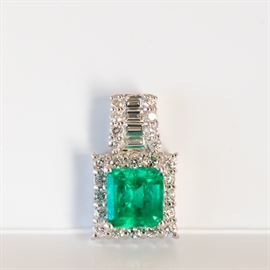 Emerald & Diamond in Platinum
