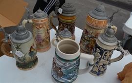 German Beer Steins, old